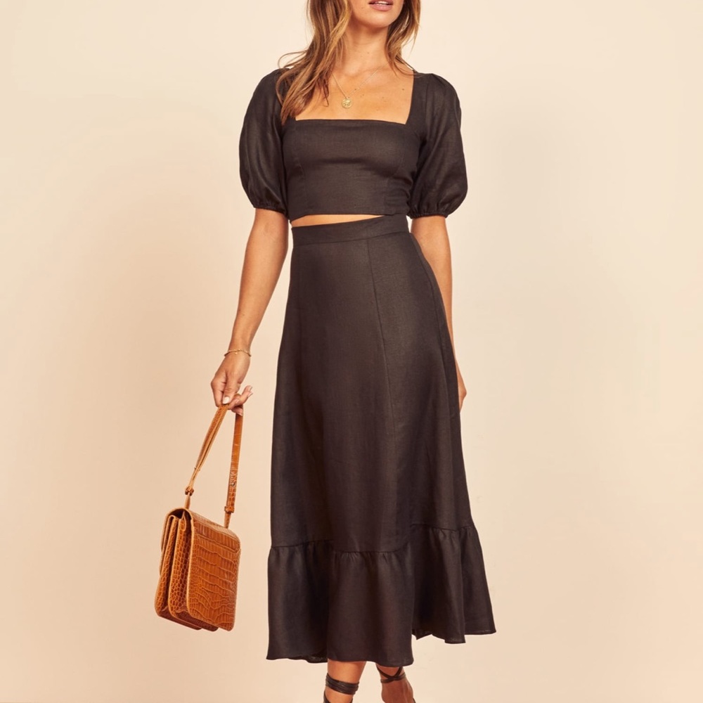 Reformation Yucca black 2 piece dress size 4